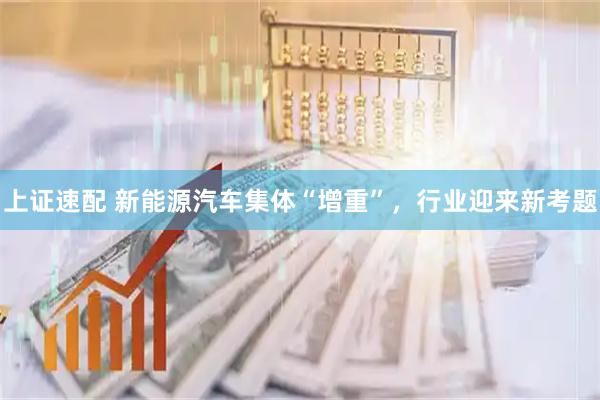 上证速配 新能源汽车集体“增重”，行业迎来新考题