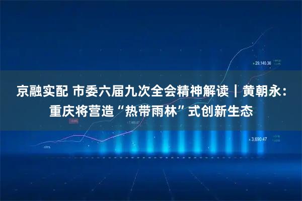 京融实配 市委六届九次全会精神解读｜黄朝永：重庆将营造“热带雨林”式创新生态